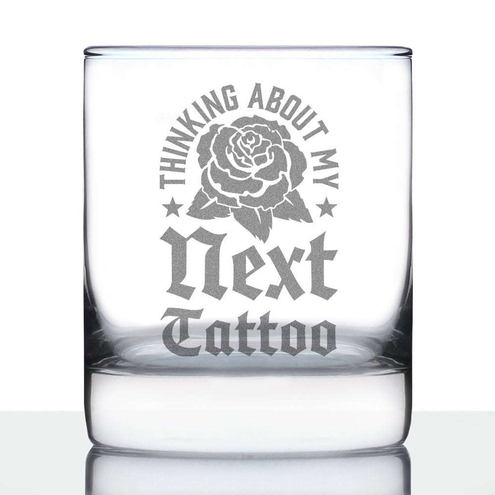 Next Tattoo Engraved Rocks Glass Gifts for Tattoo Artist Weighted Whiskey Glasses - 10.25 oz