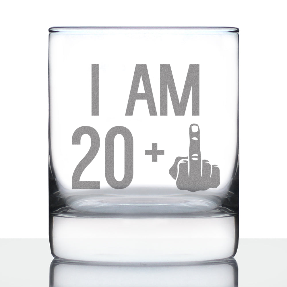 20 + 1 Middle Finger - 10 Ounce Rocks Glass