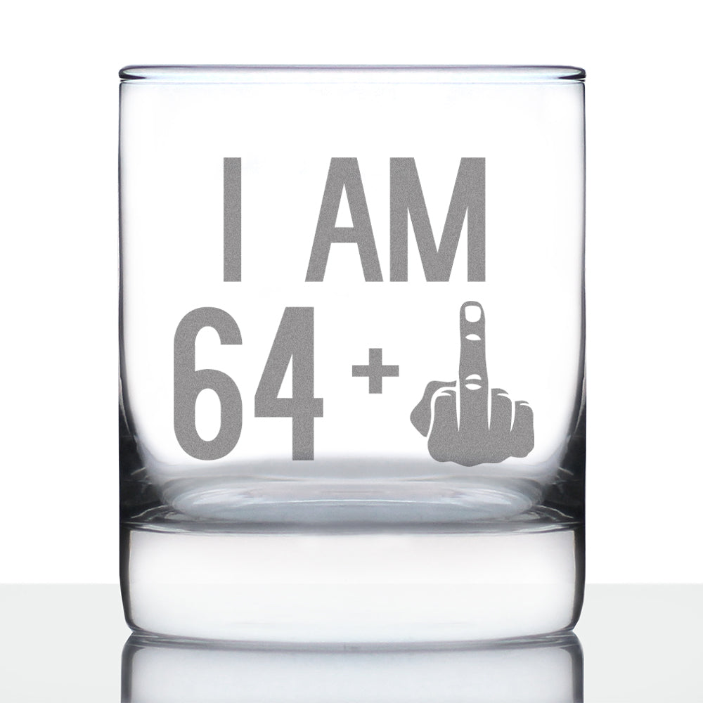 64 + 1 Middle Finger - 10 Ounce Rocks Glass