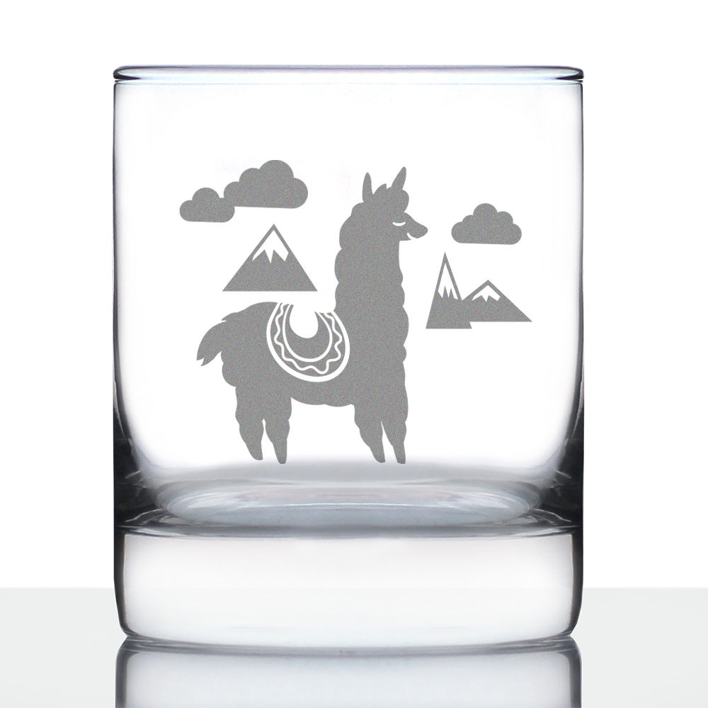 Alpaca Whiskey Rocks Glass - Unique Funny Farm Animal Themed Decor and Gifts for Alpaca Lovers - 10.25 Oz