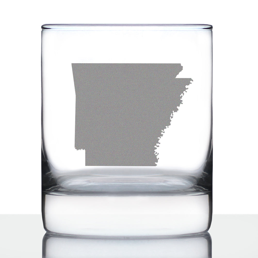 Arkansas State Outline Whiskey Rocks Glass - State Themed Drinking Decor and Gifts for Arkansans &amp;amp; Arkansawyer Women &amp;amp; Men - 10.25 Oz Whisky Tumbler Glasses