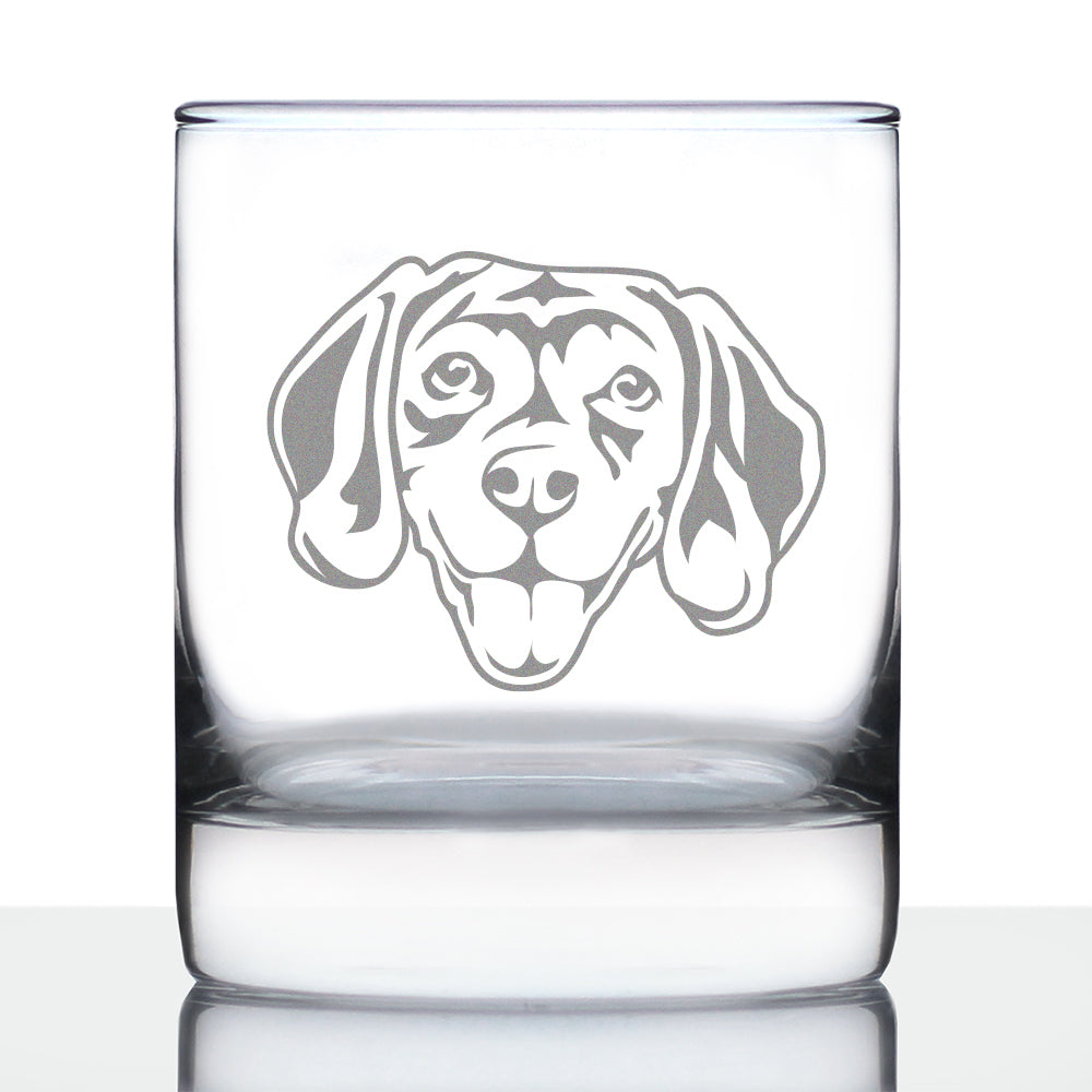 Happy Beagle Whiskey Rocks Glass - Fun Dog Themed Decor and Gifts for Moms &amp;amp; Dads of Beagles - 10.25 Oz Glasses
