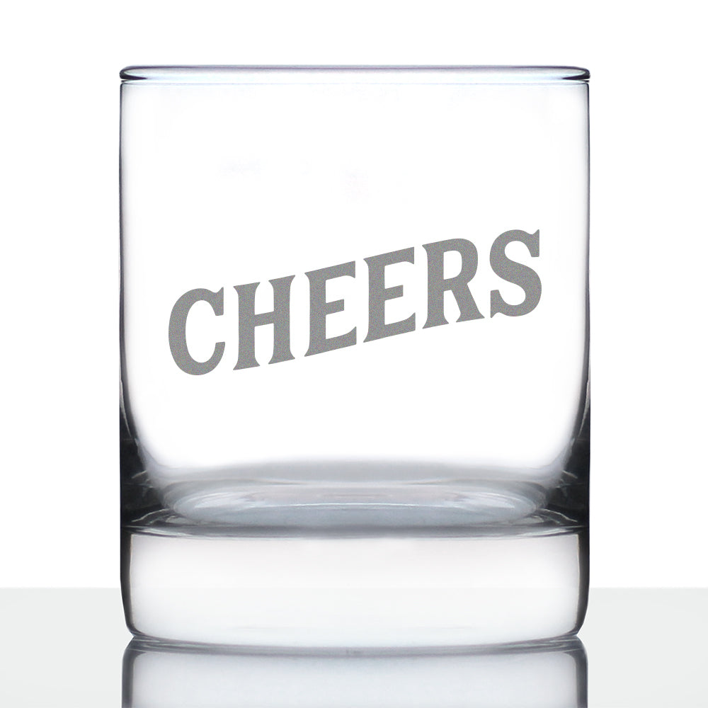 Cheers - Whiskey Rocks Glass - Cute Themed Gifts or Party Decor for Women and Men - 10.25 Oz