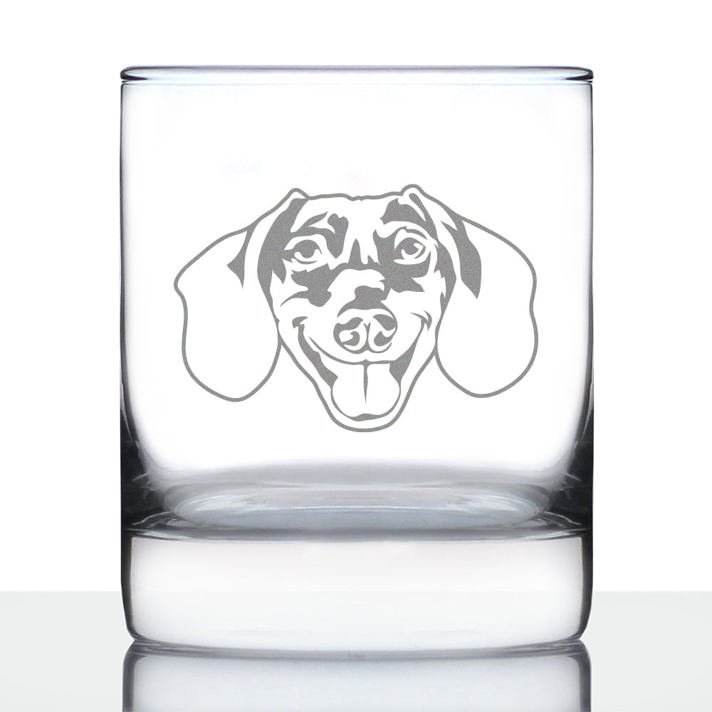 Dachshund Face Whiskey Rocks Glass - Unique Dog Themed Decor and Gifts for Moms &amp;amp; Dads of Dachshunds - 10.25 Oz