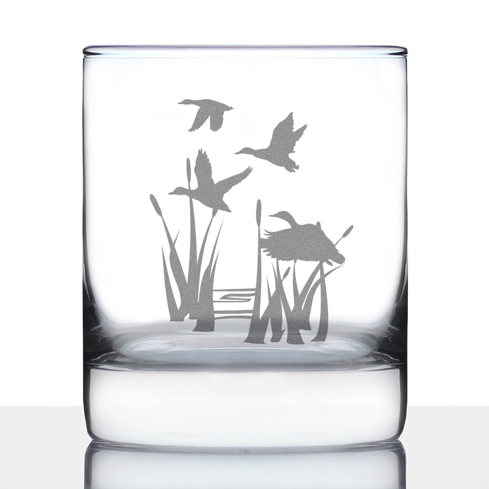 Duck Pond Whiskey Rocks Glass - Cabin Themed Gifts or Rustic Decor for Men and Women - Fun Whisky Drinking Tumbler - 10.25 oz