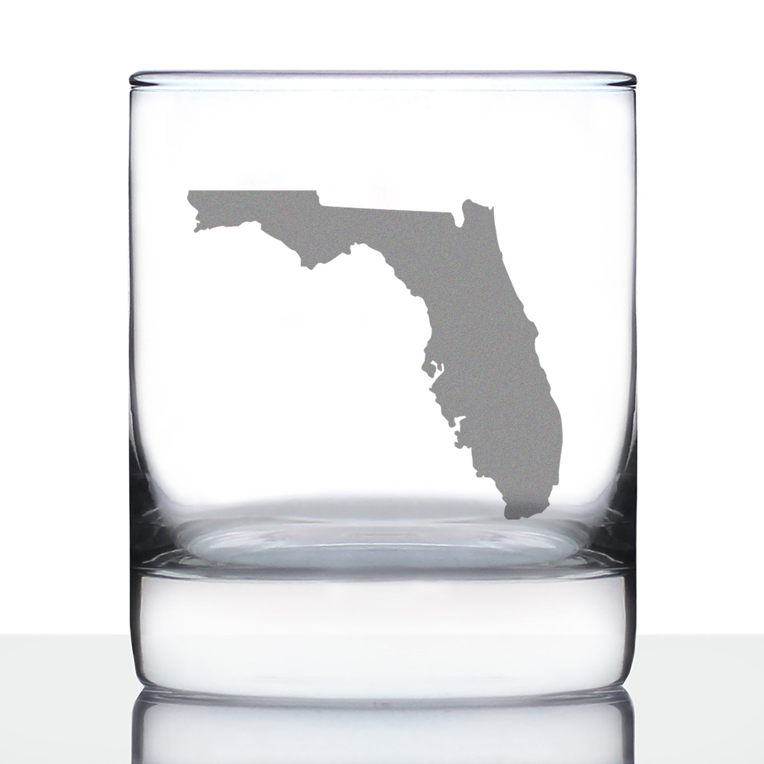 Florida State Outline Whiskey Rocks Glass - State Themed Drinking Decor and Gifts for Floridian Women &amp;amp; Men - 10.25 Oz Whisky Tumbler Glasses