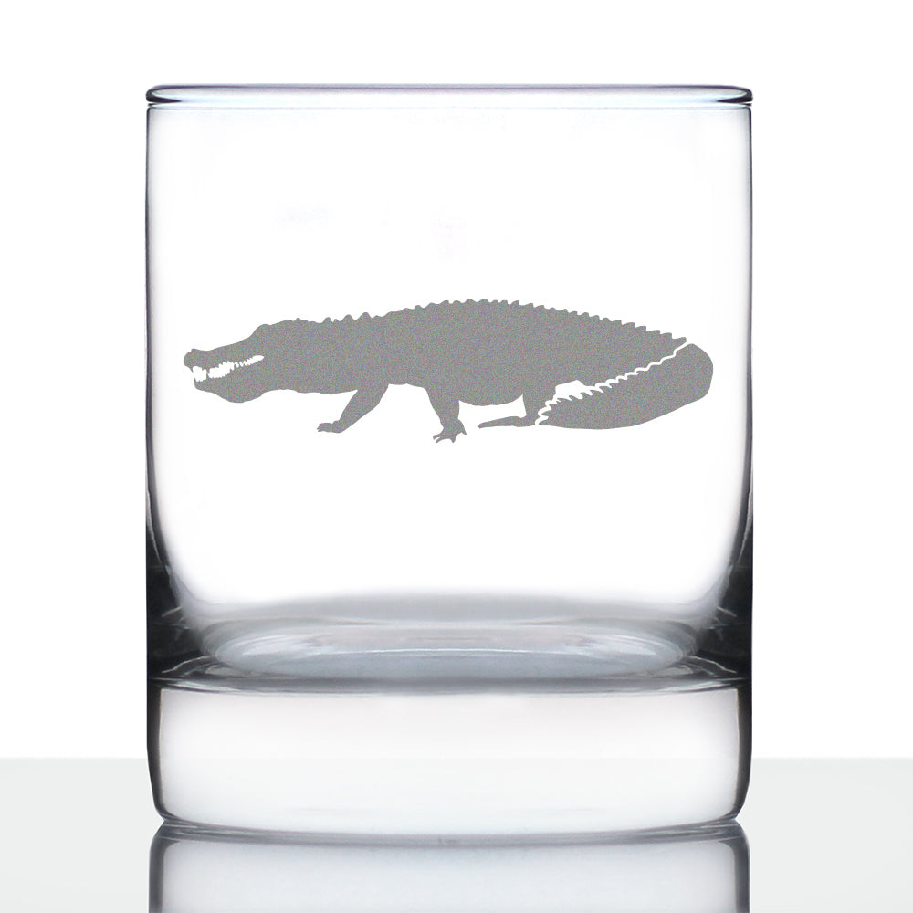 Alligator Whiskey Rocks Glass - Unique Exotic Animal Gifts for Alligator Lovers - 10.25 Oz Glass