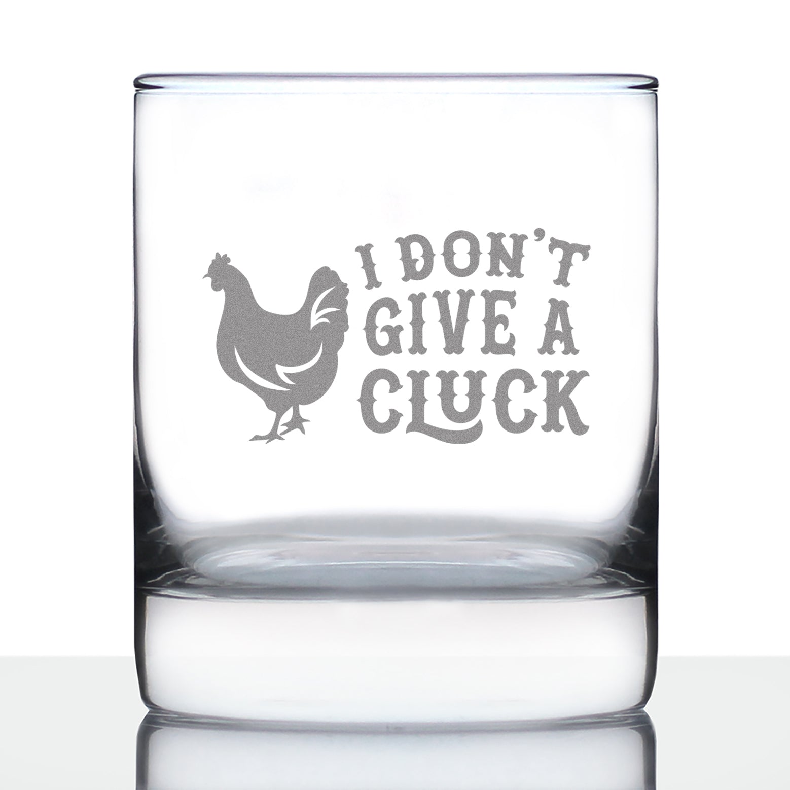 Don&amp;#39;t Give a Cluck - Funny Chicken Whiskey Rocks Glass Gifts for Men &amp;amp; Women - Fun Whisky Drinking Tumbler Decor