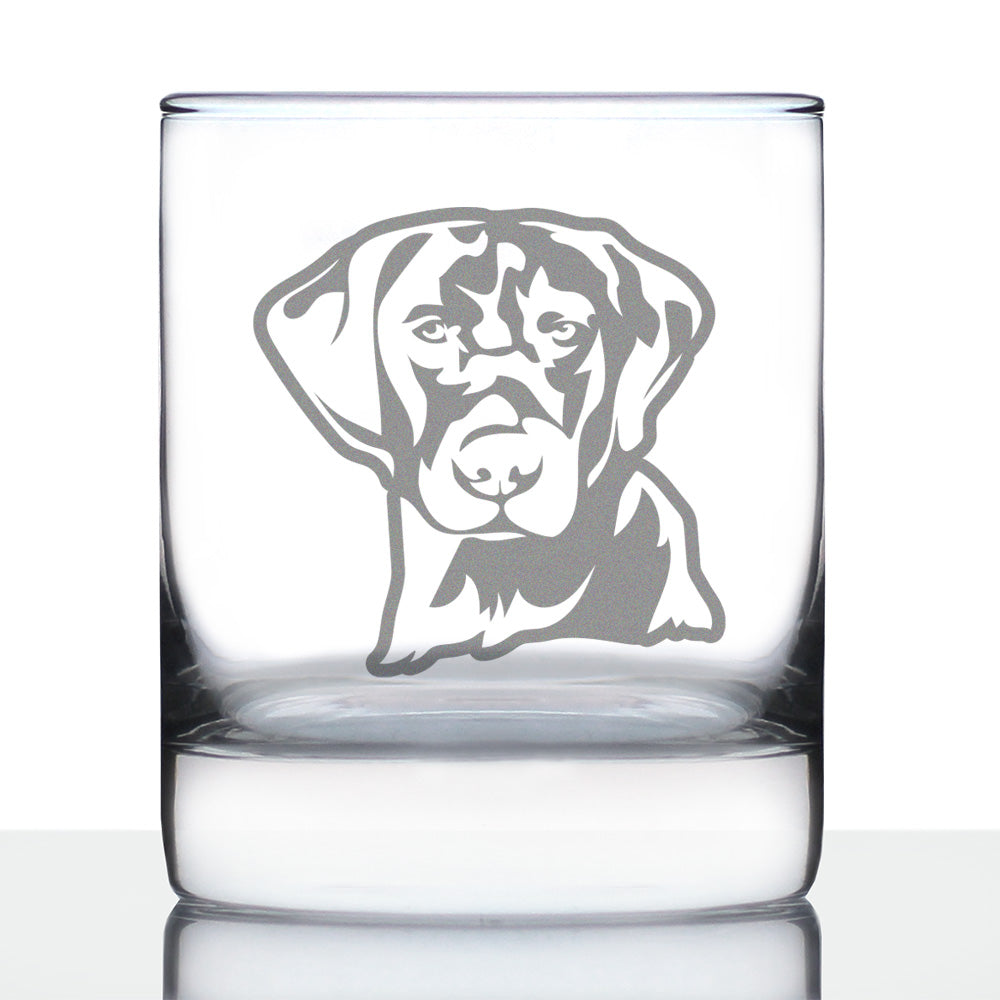 Black Lab Face - Whiskey Rocks Glass for Men &amp;amp; Women - Labrador Retriever Gifts - Fun Whisky Drinking Tumbler Decor