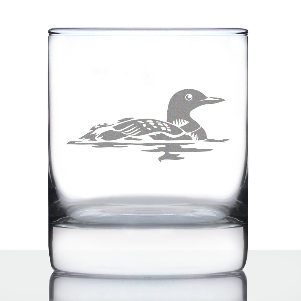 Loon Whiskey Rocks Glass - Fun Bird Themed Gifts and Decor for Men &amp;amp; Women - 10.25 Glasses