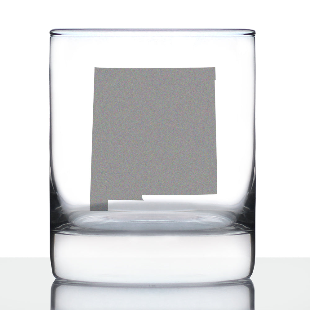 New Mexico State Outline Whiskey Rocks Glass - State Themed Drinking Decor and Gifts for New Mexican Women &amp;amp; Men - 10.25 Oz Whisky Tumbler Glasses