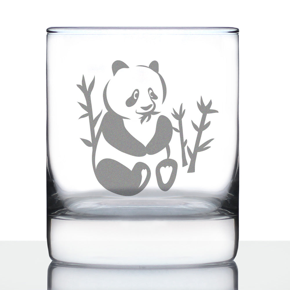 Panda Whiskey Rocks Glass - Unique Panda Themed Decor and Gifts for Panda Bears - 10.25 Oz Glasses