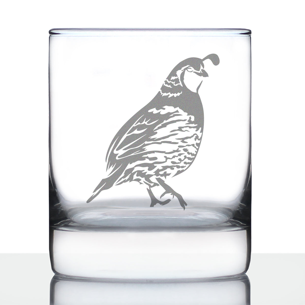 Quail Whiskey Rocks Glass - Fun Bird Themed Gifts and Decor for Men &amp;amp; Women - 10.25 Glasses