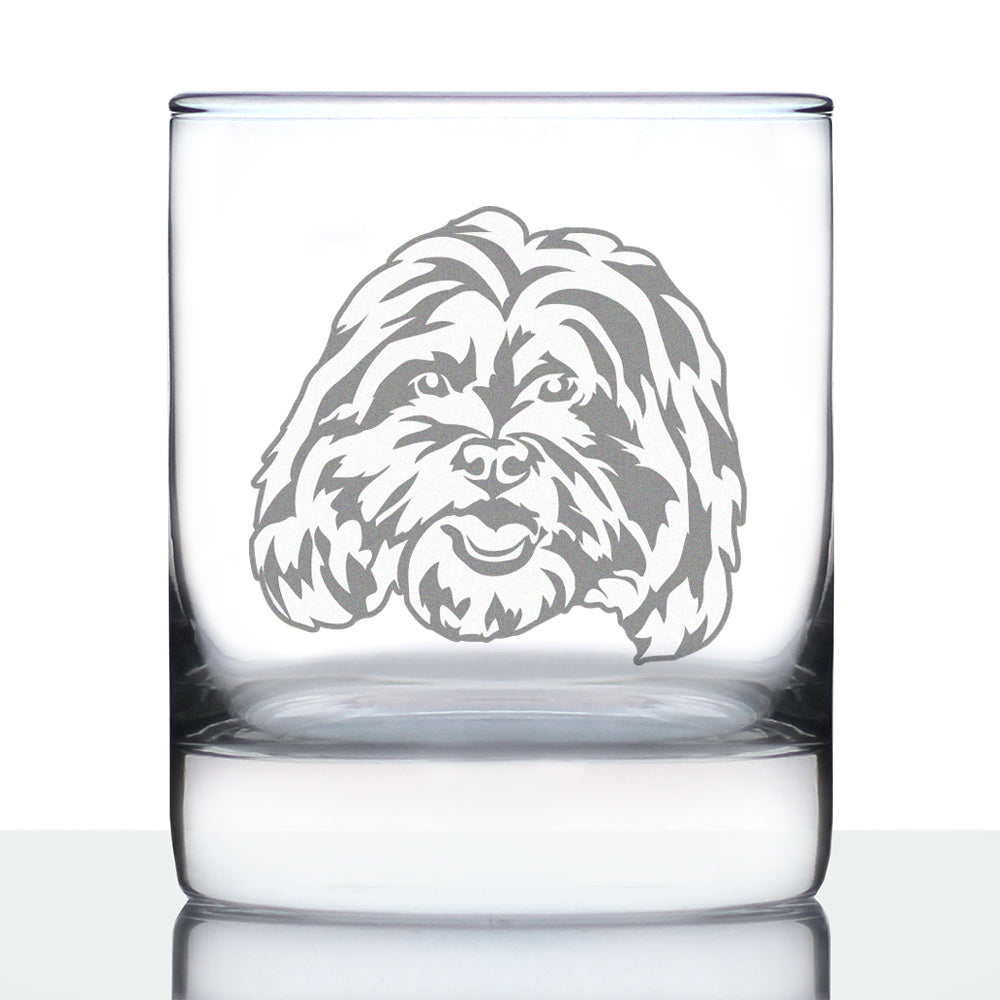 Shih Tzu Face Whiskey Rocks Glass - Unique Dog Themed Decor and Gifts for Moms &amp;amp; Dads of Shih Tzus - 10.25 Oz