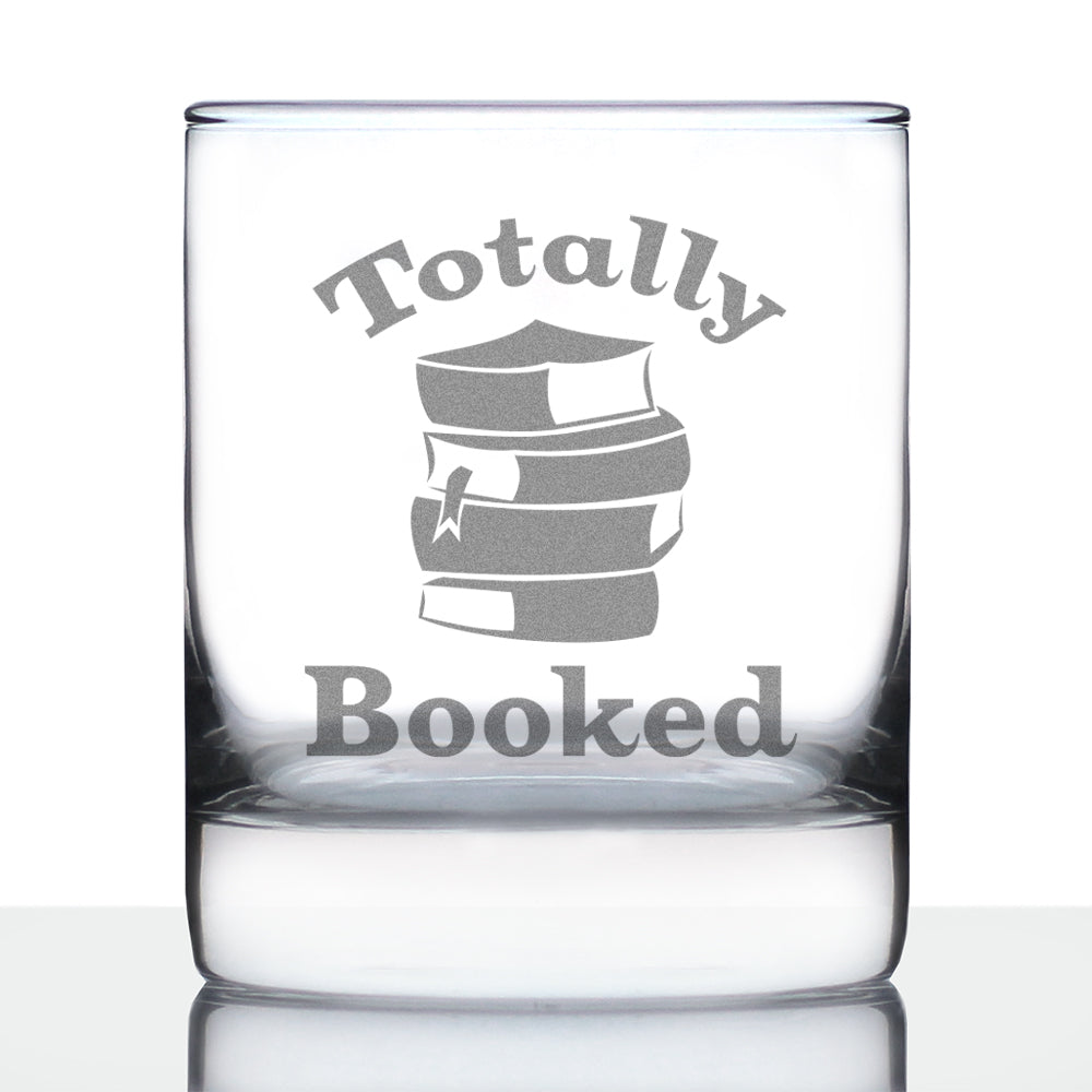 Totally Booked - Whiskey Rocks Glass - Cute Funny Book Club Gifts for Lovers of Reading &amp;amp; Fun Librarians - 10.25 Oz