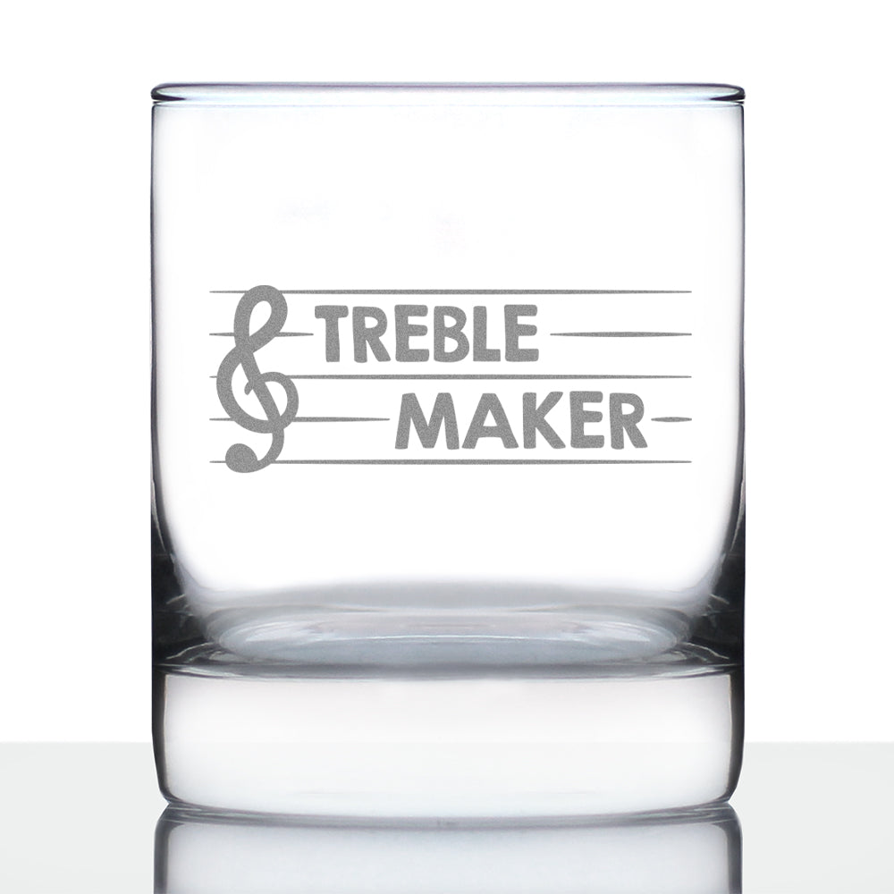Treble Maker - Whiskey Rocks Glass - Cute Unique Music Teacher Gifts for Musical Men &amp;amp; Women - 10.25 Oz