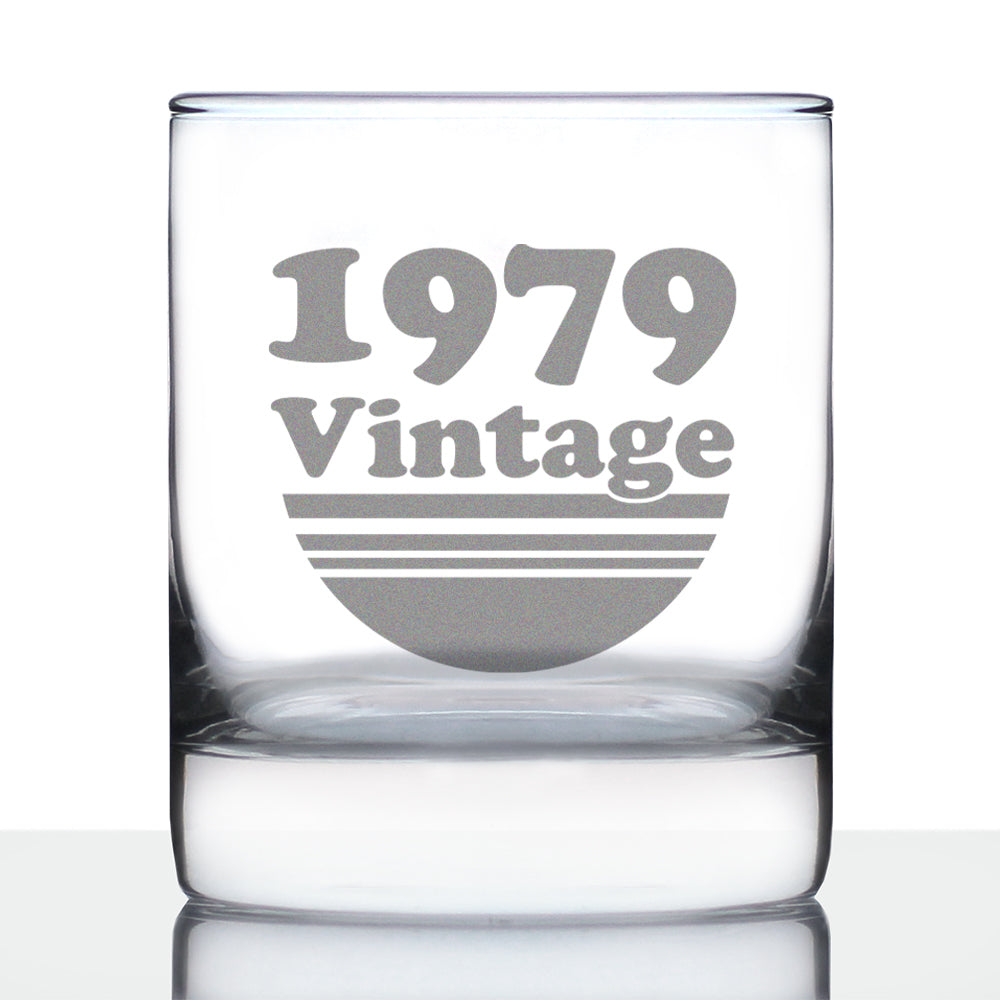 Vintage 1979 - Fun 46th Birthday Whiskey Rocks Glass Gifts for Men &amp;amp; Women Turning 46 - Retro Whisky Drinking Tumbler