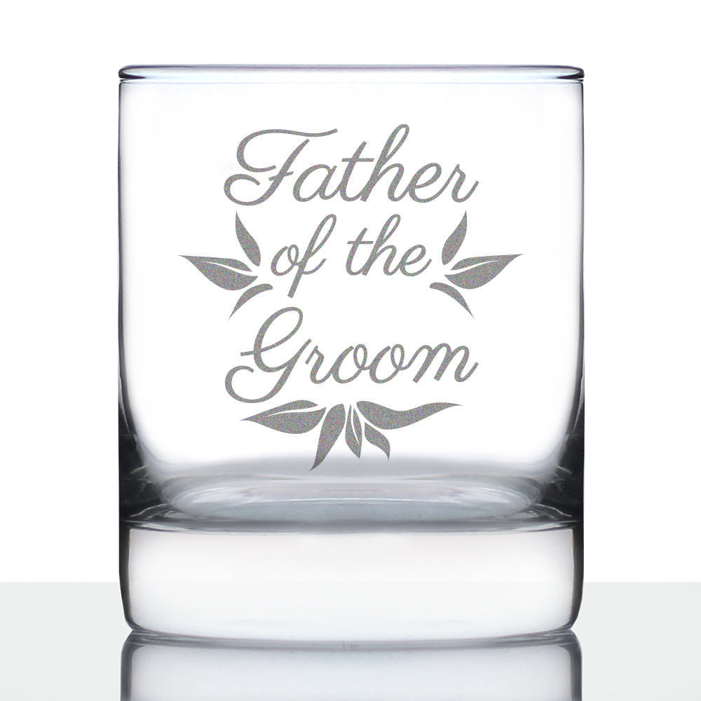 Father of the Groom Old Fashioned Rocks Glass - Unique Wedding Gift for Soon to Be Father-in-Law - Cute Engraved Wedding Cup Gift