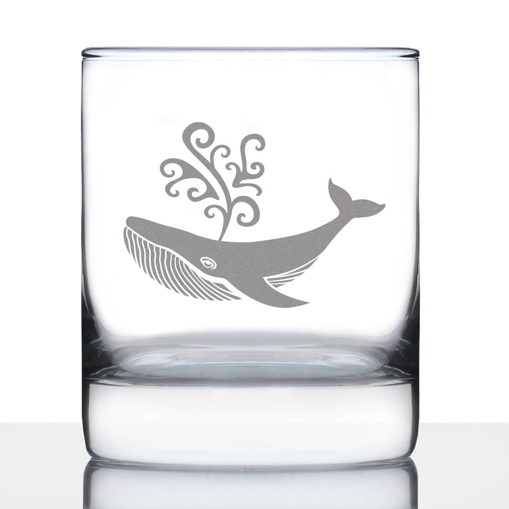 Decorative Whale - 10 Ounce Rocks Glass