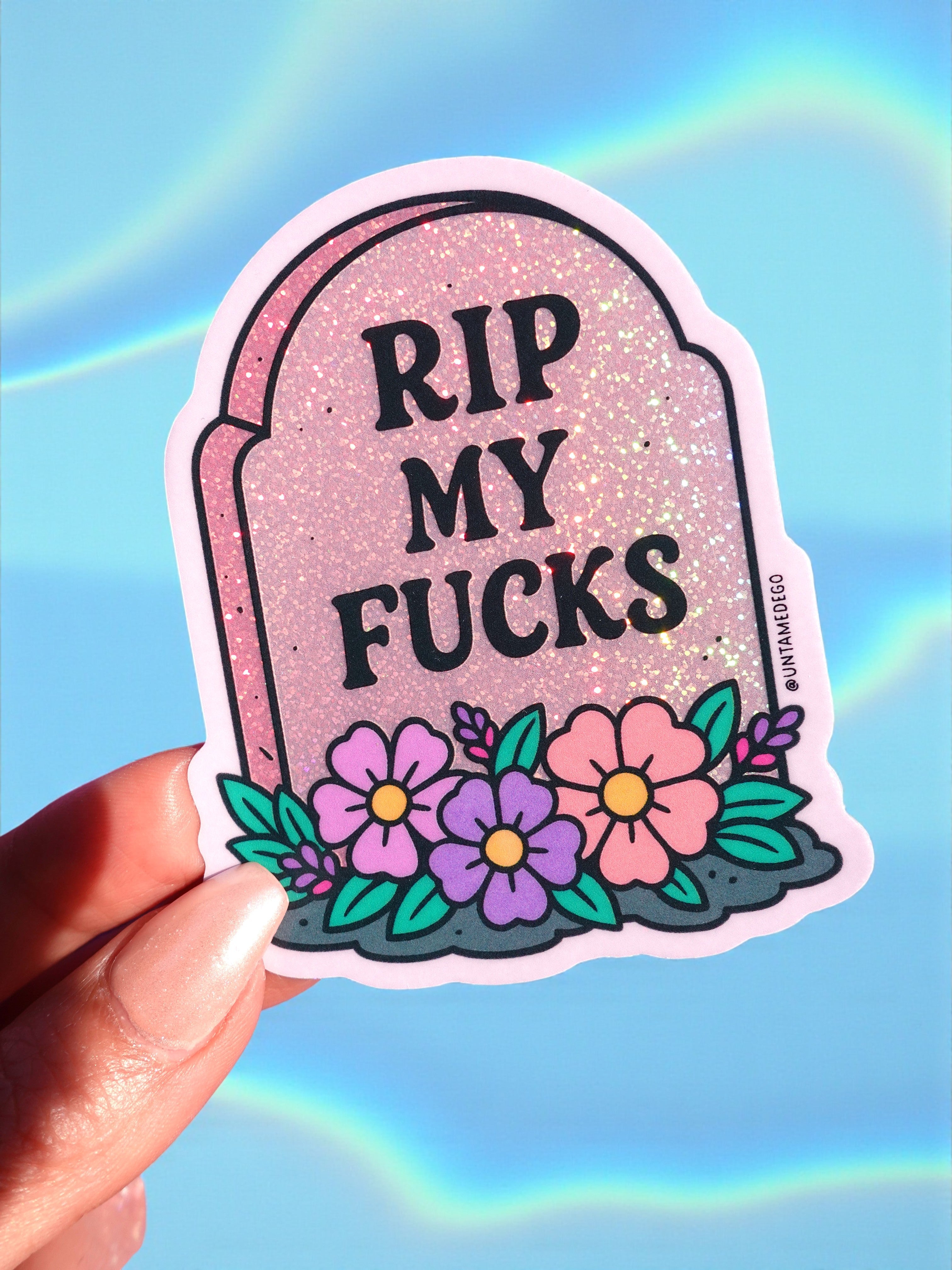 RIP My Fucks Glitter Vinyl Sticker