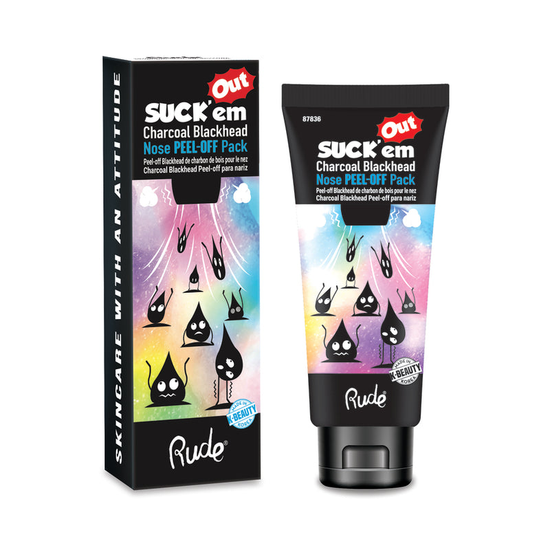 RUDE Suck&amp;#39;em Out Charcoal Blackhead Nose Peel-off Pack