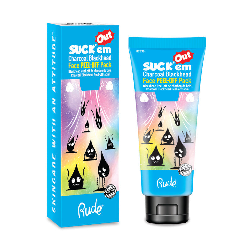 RUDE Suck&amp;#39;em Out Charcoal Blackhead Face Peel-off Pack