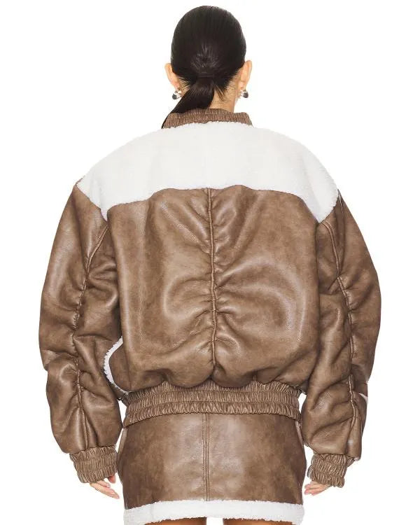 Real Housewives Of SLC Meredith Marks Sherpa Bomber Jacket