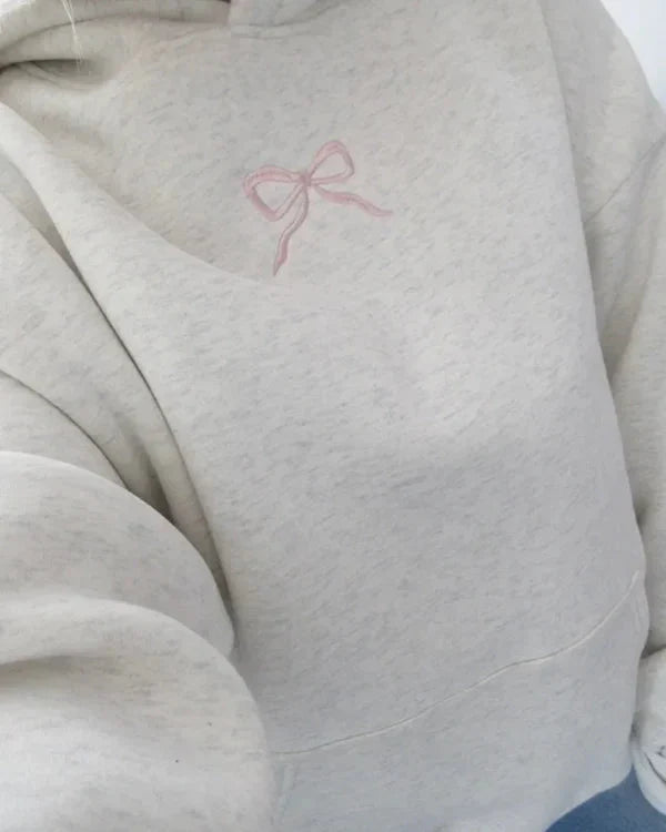 PrisanaBay Grey Bow Hoodie