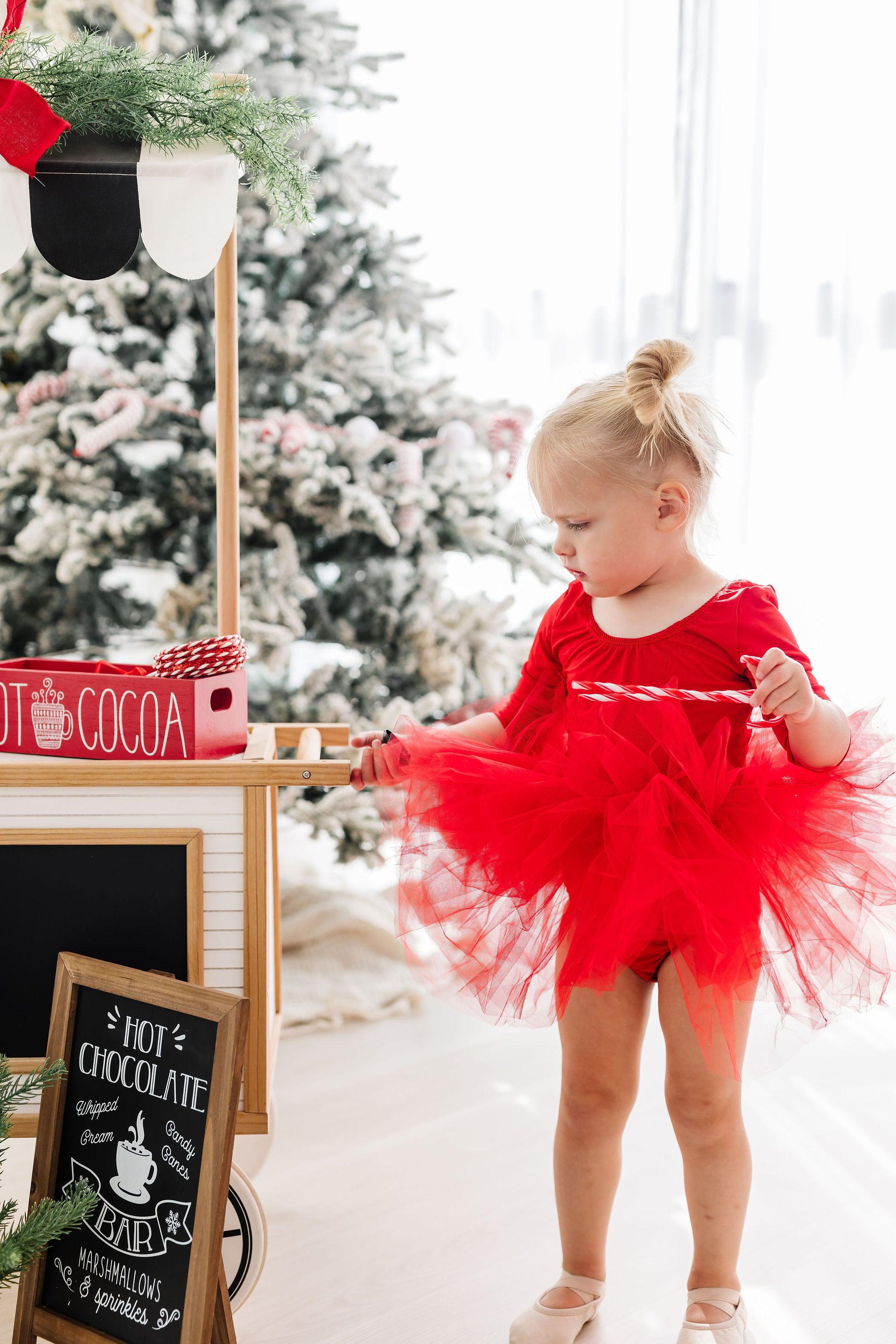 RED 3/4 TUTU LEOTARD