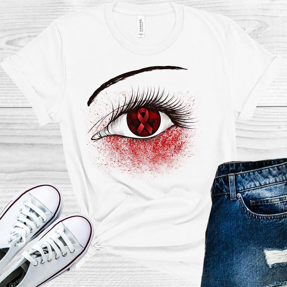 RED RIBBON AWARENESS EYE GRAPHIC TEE