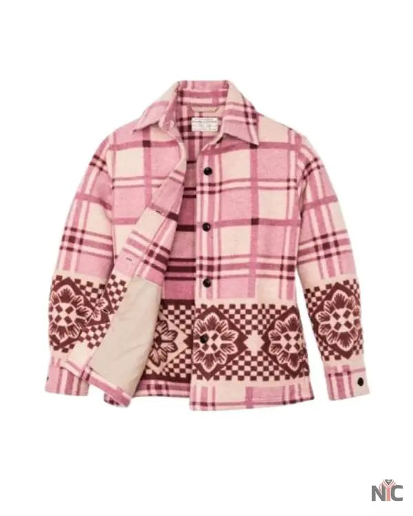 Resident Alien Elizabeth Banks Pink Plaid Shacket