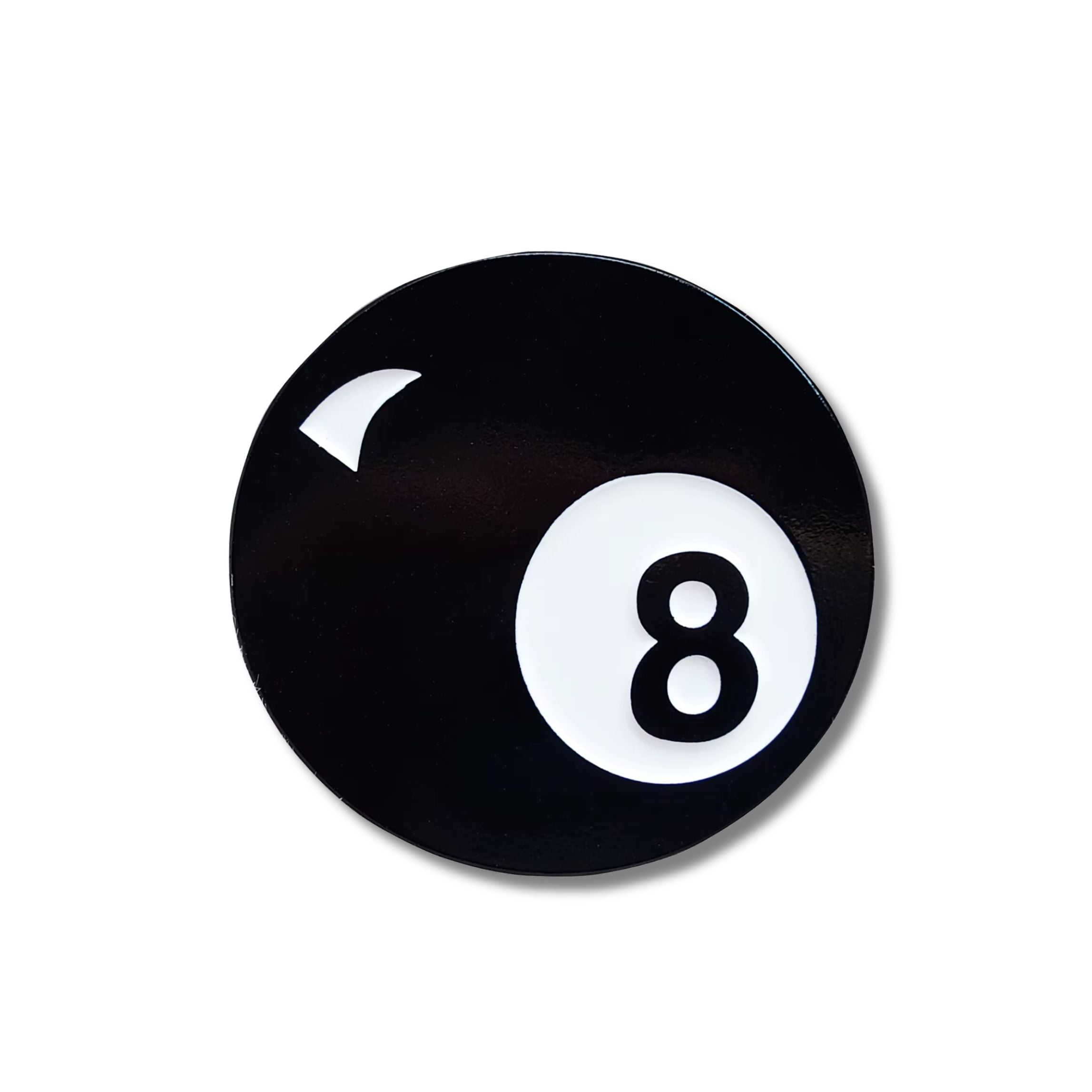 Retro 8 Ball Pin 1.4&amp;quot; Stylish Metal Alloy Brooch | Billiards Ball in Black and White