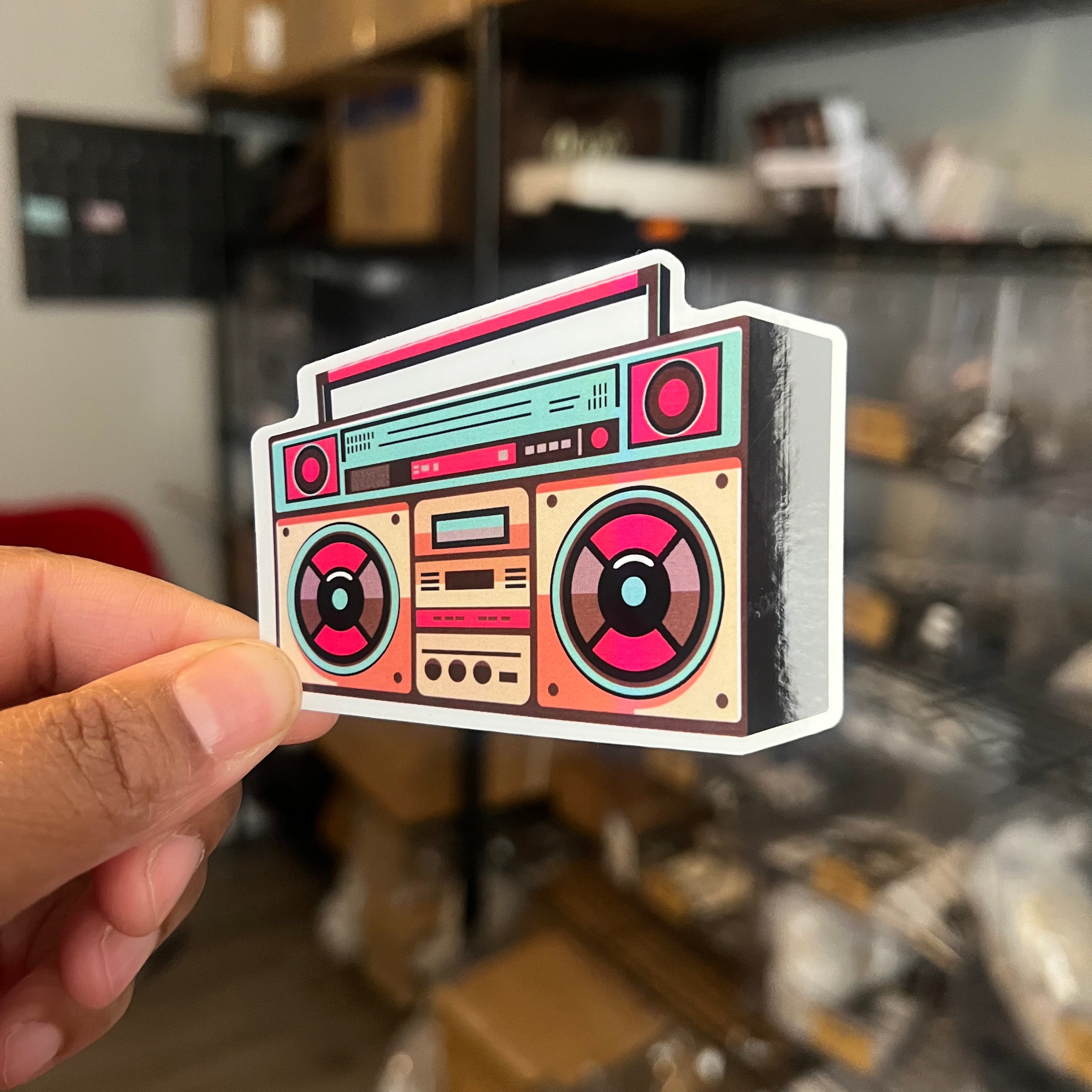 Retro Boombox Sticker