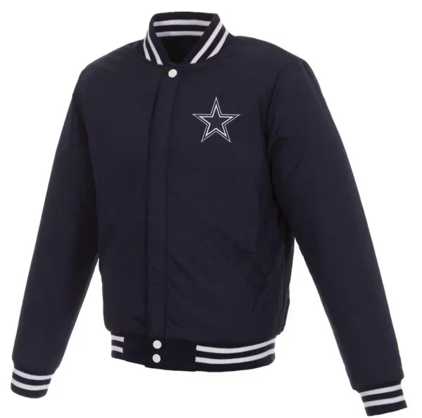 Reversible NFL Dallas Cowboys Fleece Jacket with Faux Leather Sleeves Stylish Warm GearReversible NFL Dallas Cowboys Fleece Jacket with Faux Leather Sleeves Stylish Warm Gear