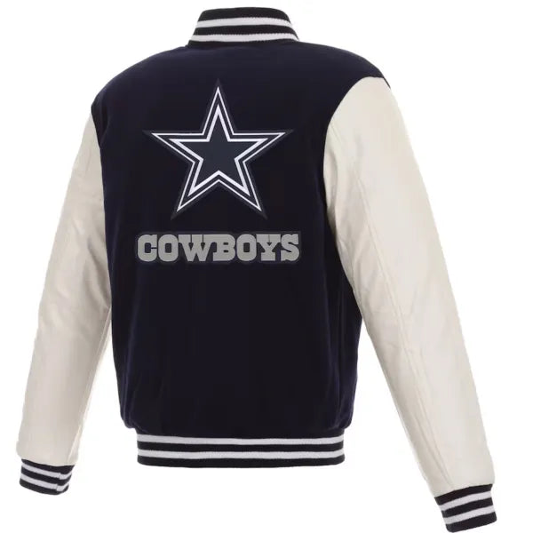 Reversible NFL Dallas Cowboys Fleece Jacket with Faux Leather Sleeves Stylish Warm GearReversible NFL Dallas Cowboys Fleece Jacket with Faux Leather Sleeves Stylish Warm Gear