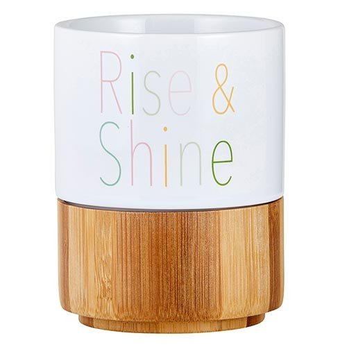 Rise &amp;amp; Shine Ceramic Mug with Bamboo Base