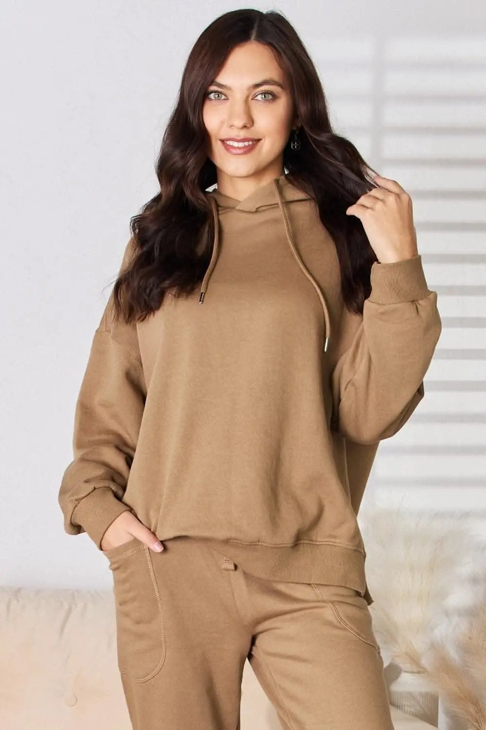 Trendsi Risen cozy drop shoulder hoodie