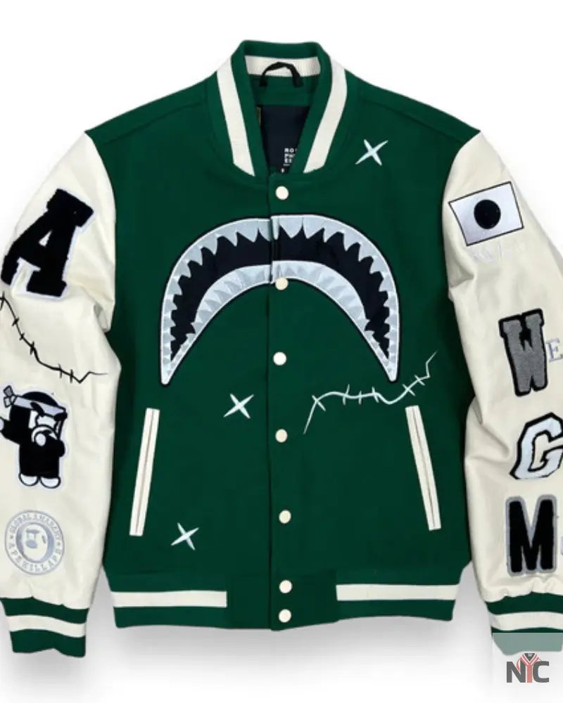 Robert Phillipe We Killed Ape Green Varsity Jacket