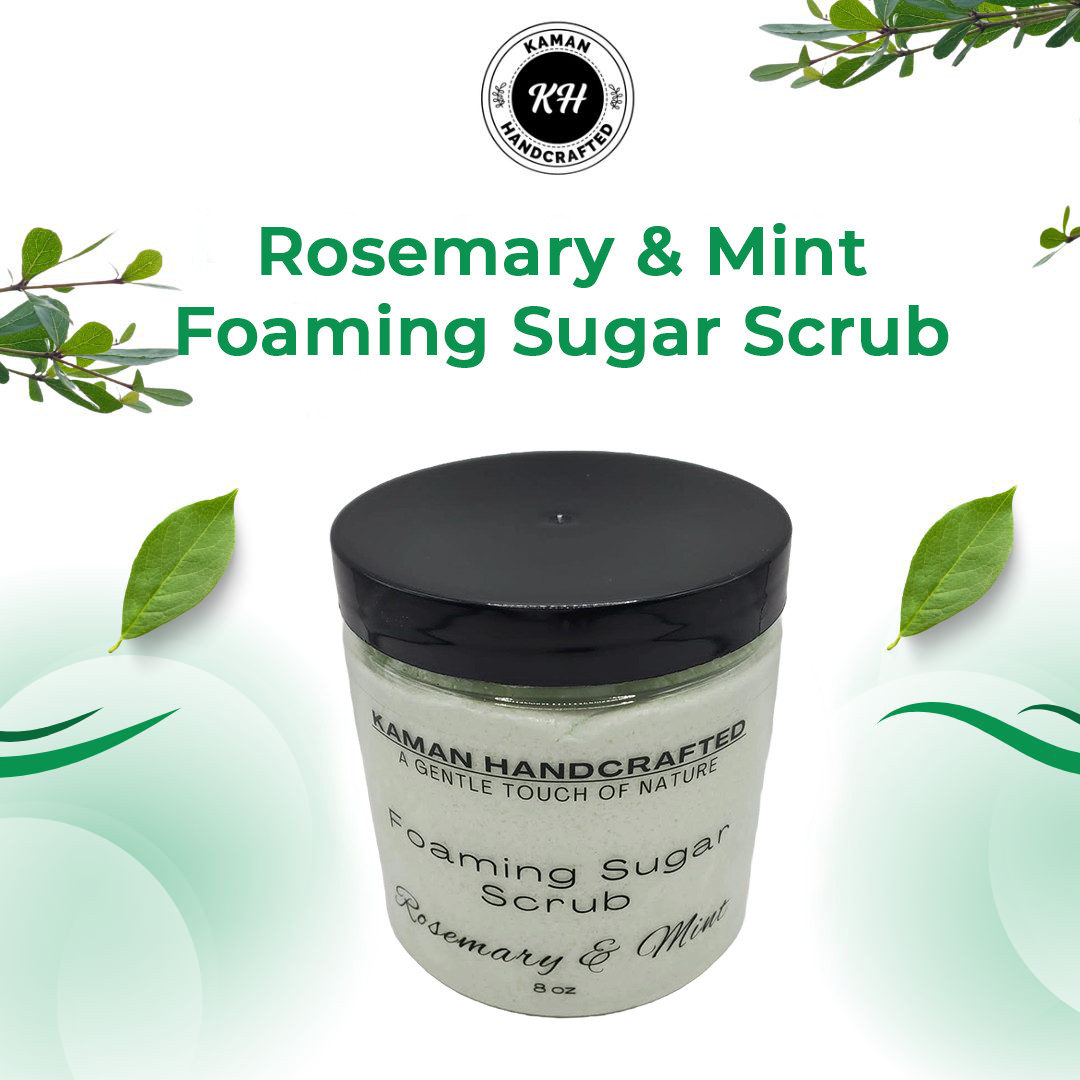 Rosemary Mint Foaming Sugar Scrub new