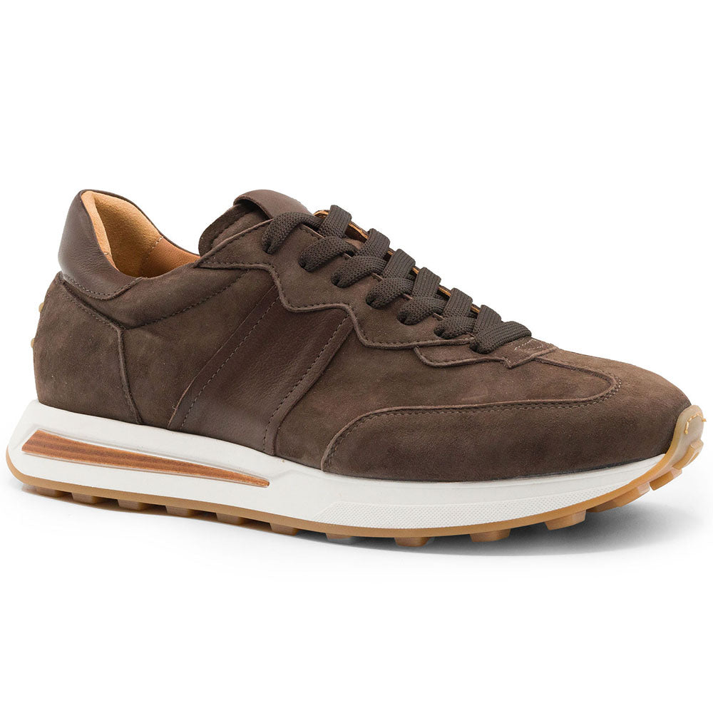 66-265-NIC ROXI Suede &amp;amp; Calfskin Sneaker, Nicotine