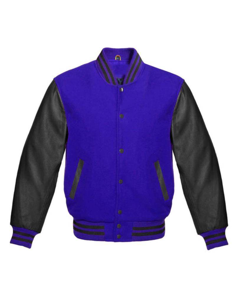Royal Blue And Black Varsity Jacket