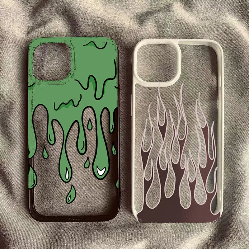 Black Purple Flame Hard Clear Phone Case