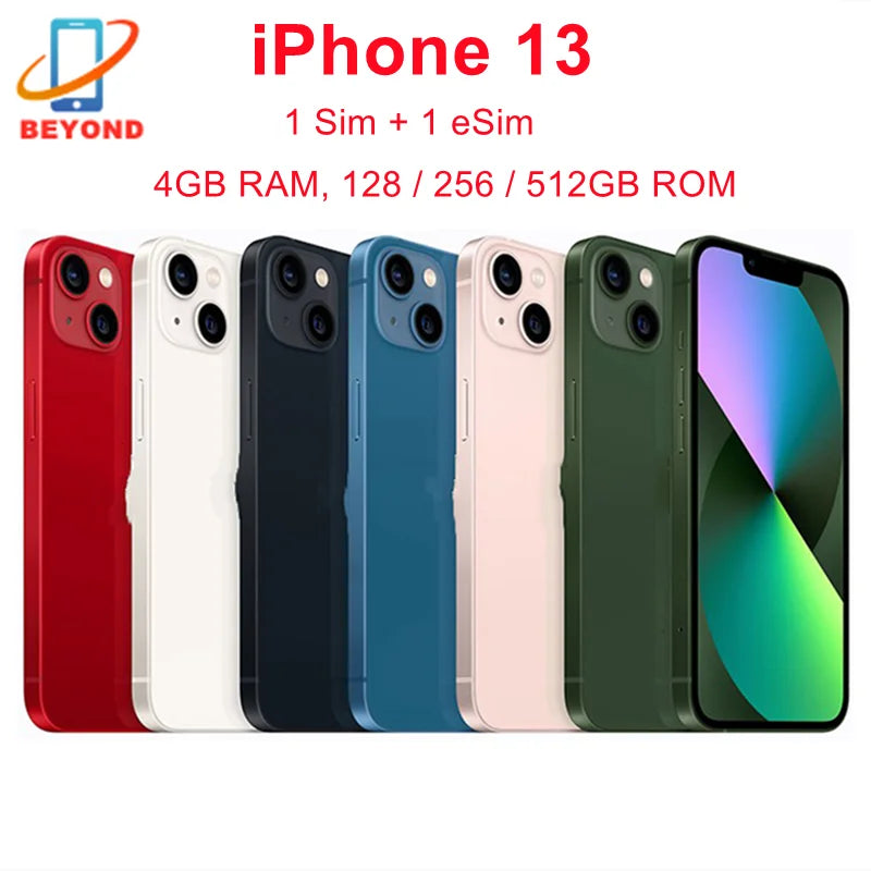 (Refurbished) Apple iPhone 13 6.1&amp;quot; Super Retina XDR OLED Unlocked RAM 4GB ROM 128/256/512GB Face ID NFC A15 IOS 5G Genuine