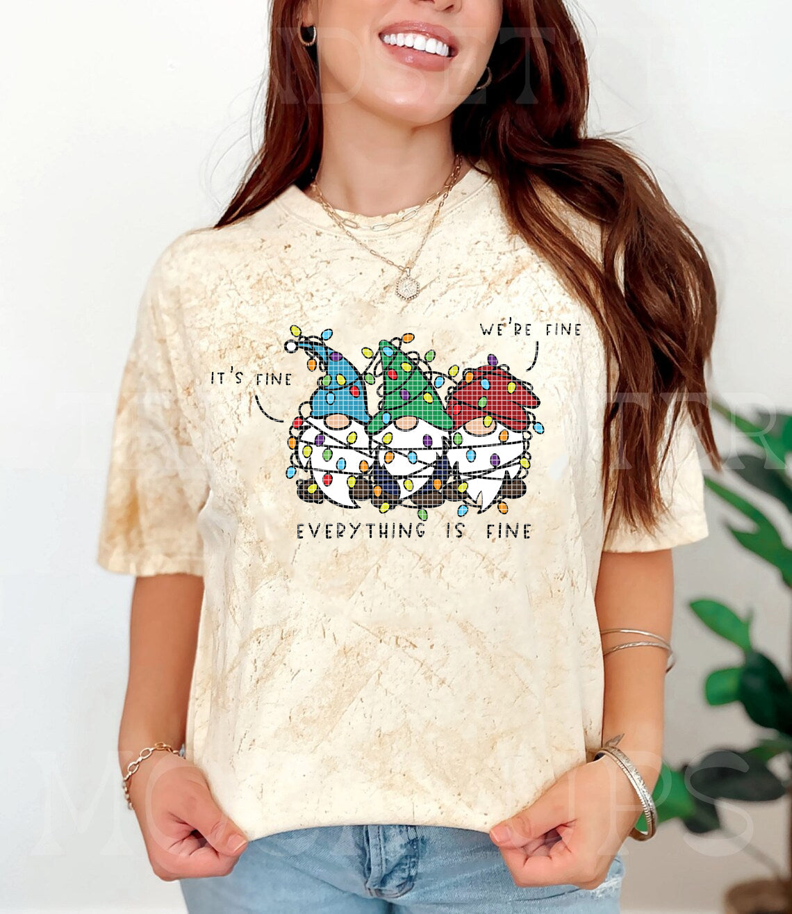 We&amp;#39;re Fine Christmas Gnomes Graphic Tee