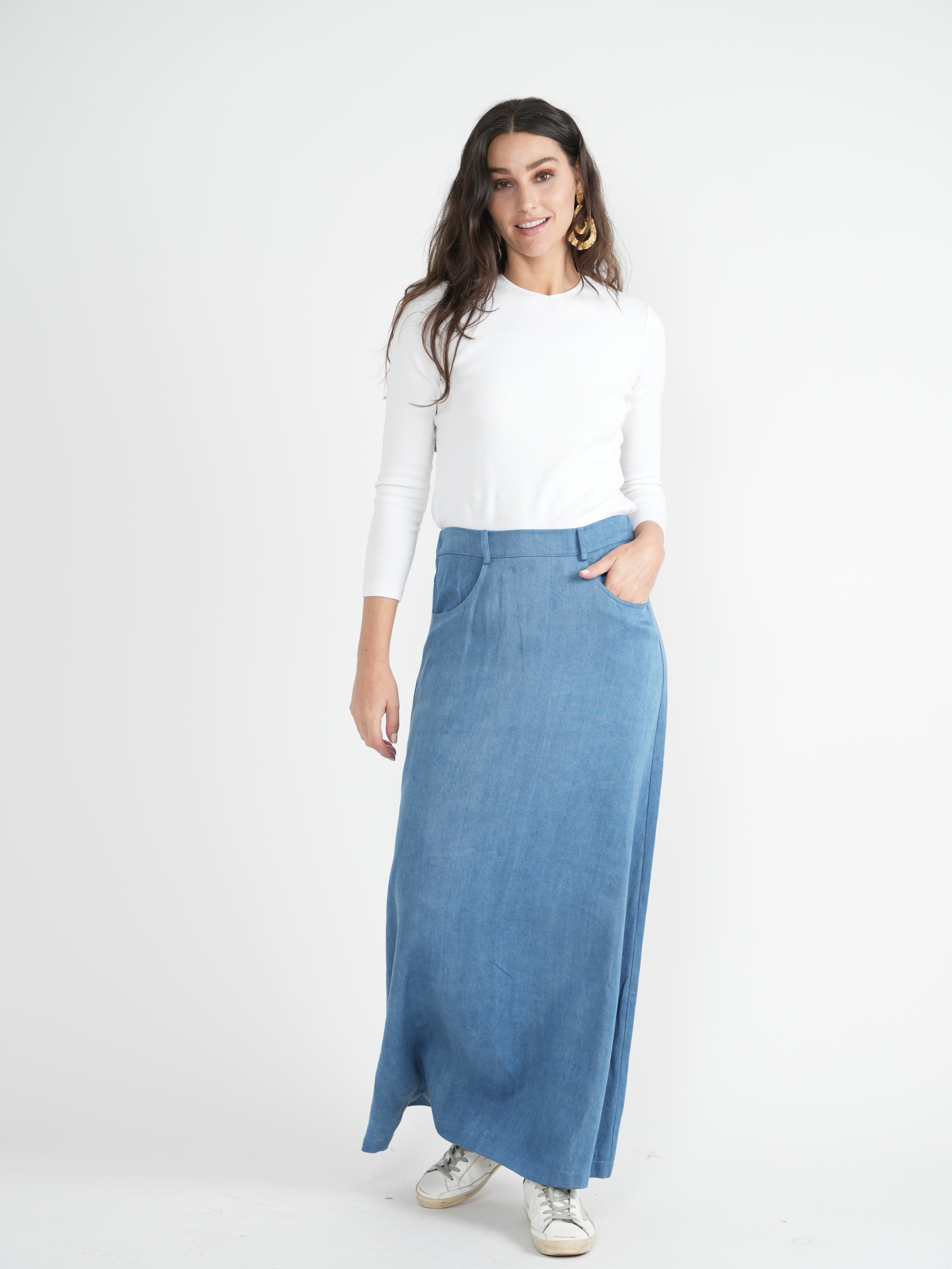 A-Line Detailed Maxi Skirt