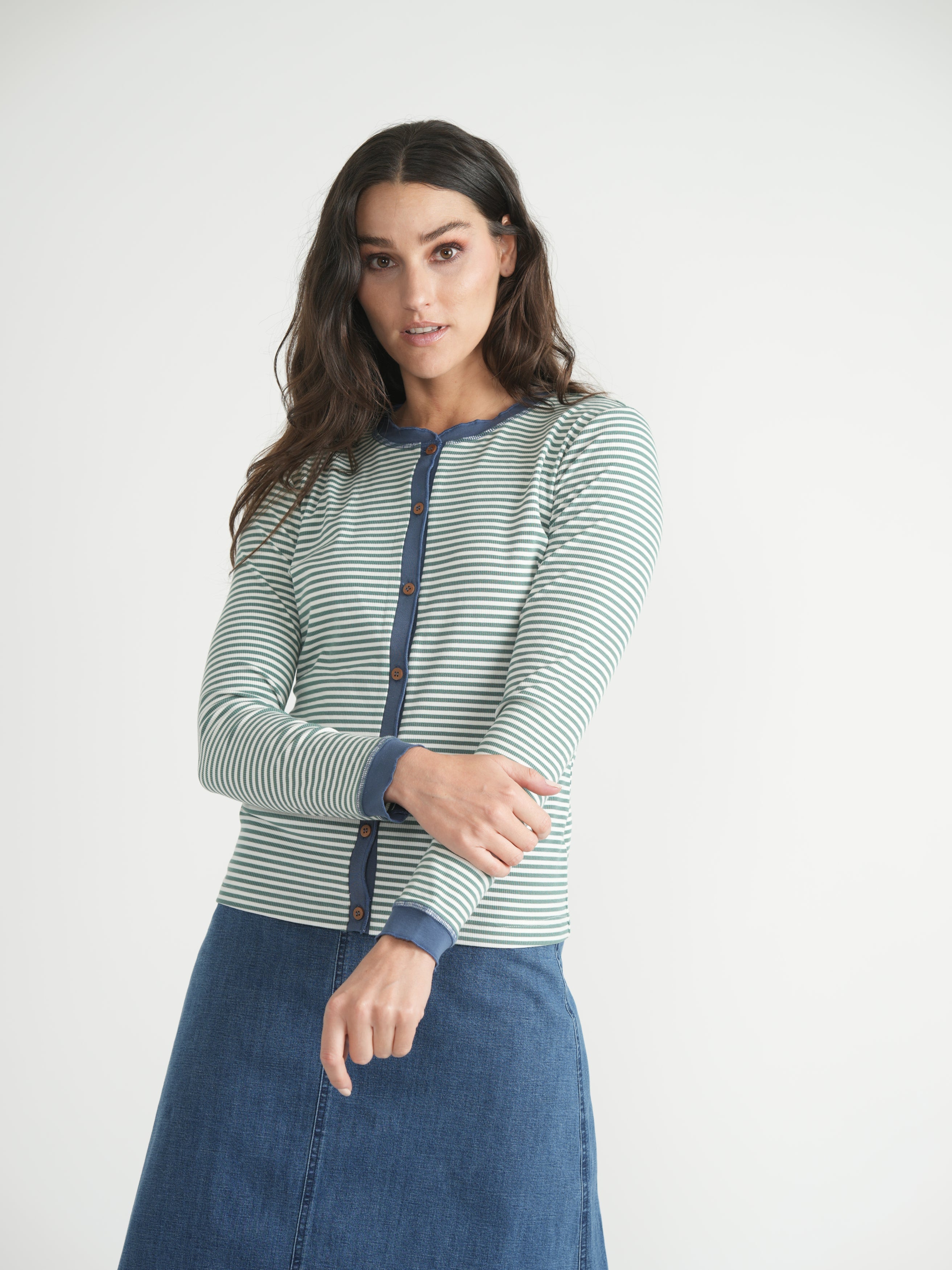 Stripped Ribbed Contrast Top