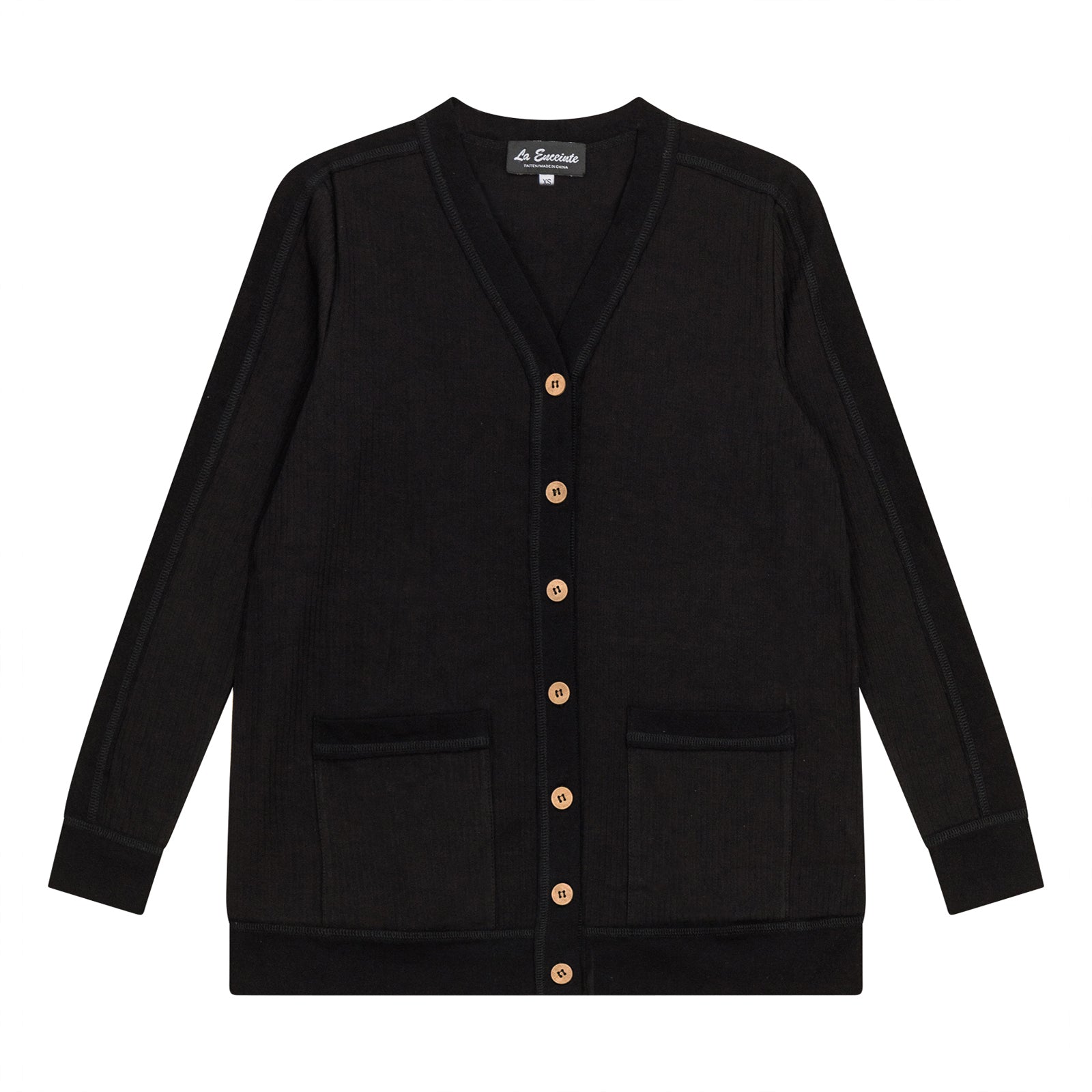 Maternity Ribbed Contrast Cardigan