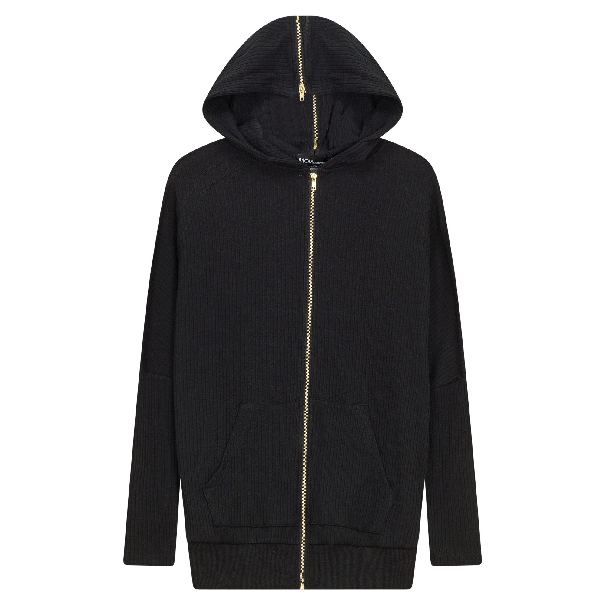 Maternity Ribbed Split Hoodie Sweatshirt