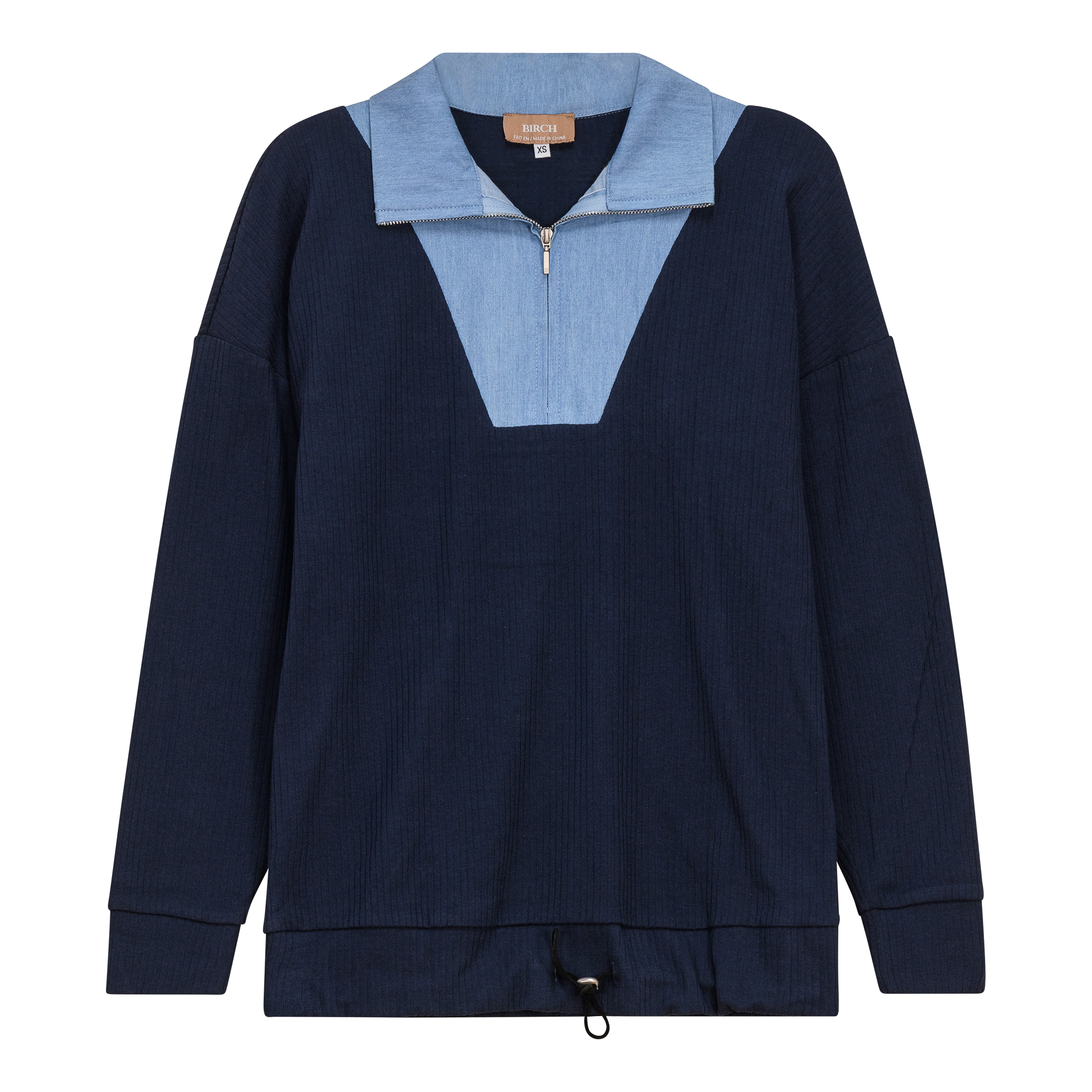 Maternity Henley Bungee Contrast Top