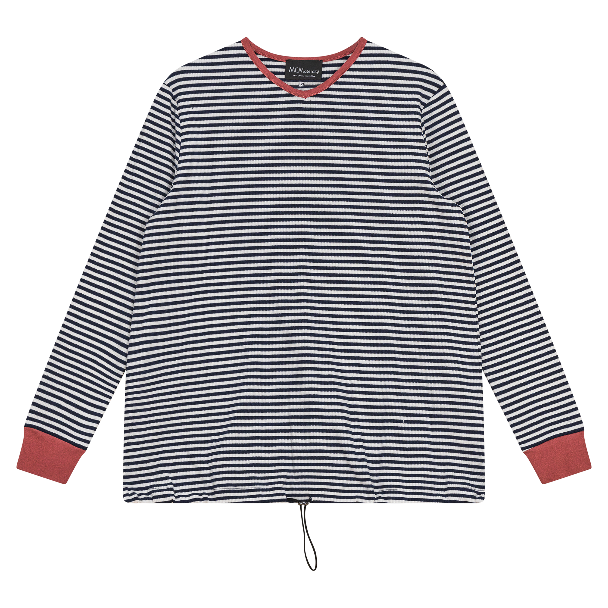 Maternity Striped V Neck Top